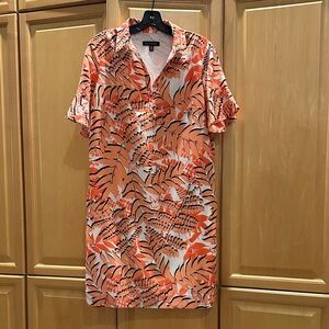 Banana republic Tropical Orange Leaf Print women’s dress